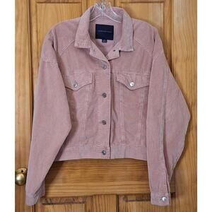 100% Cotton American Eagle Women's Large Rose Pink Corduroy Jacket